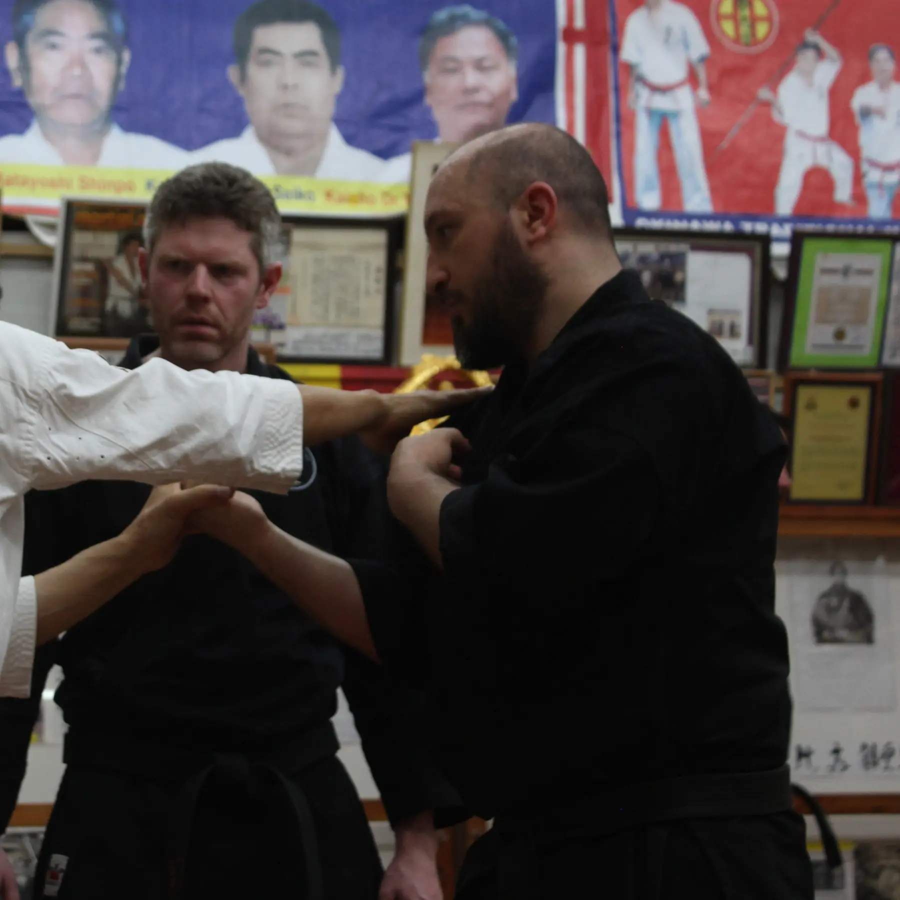 Olgun practicing karate with John Wetherell Sensei [4th Dan Karate & Black Sash Wing Chun Kung Fu]